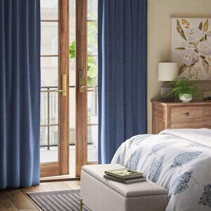 Threshold Aruba Blackout Rod Pocket Blue Denim Curtain Panel 50" x 63" NWOT